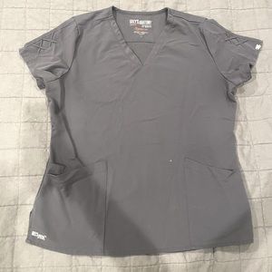 GREY’S ANATOMY Pewter Grey Scrub Top & Pants Size Large.